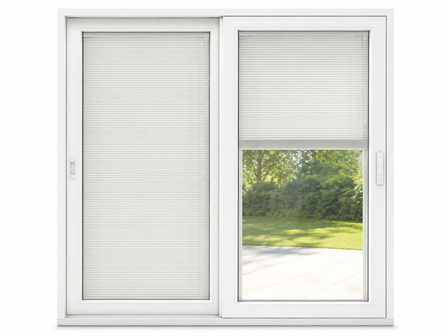 Built-in blinds patio door