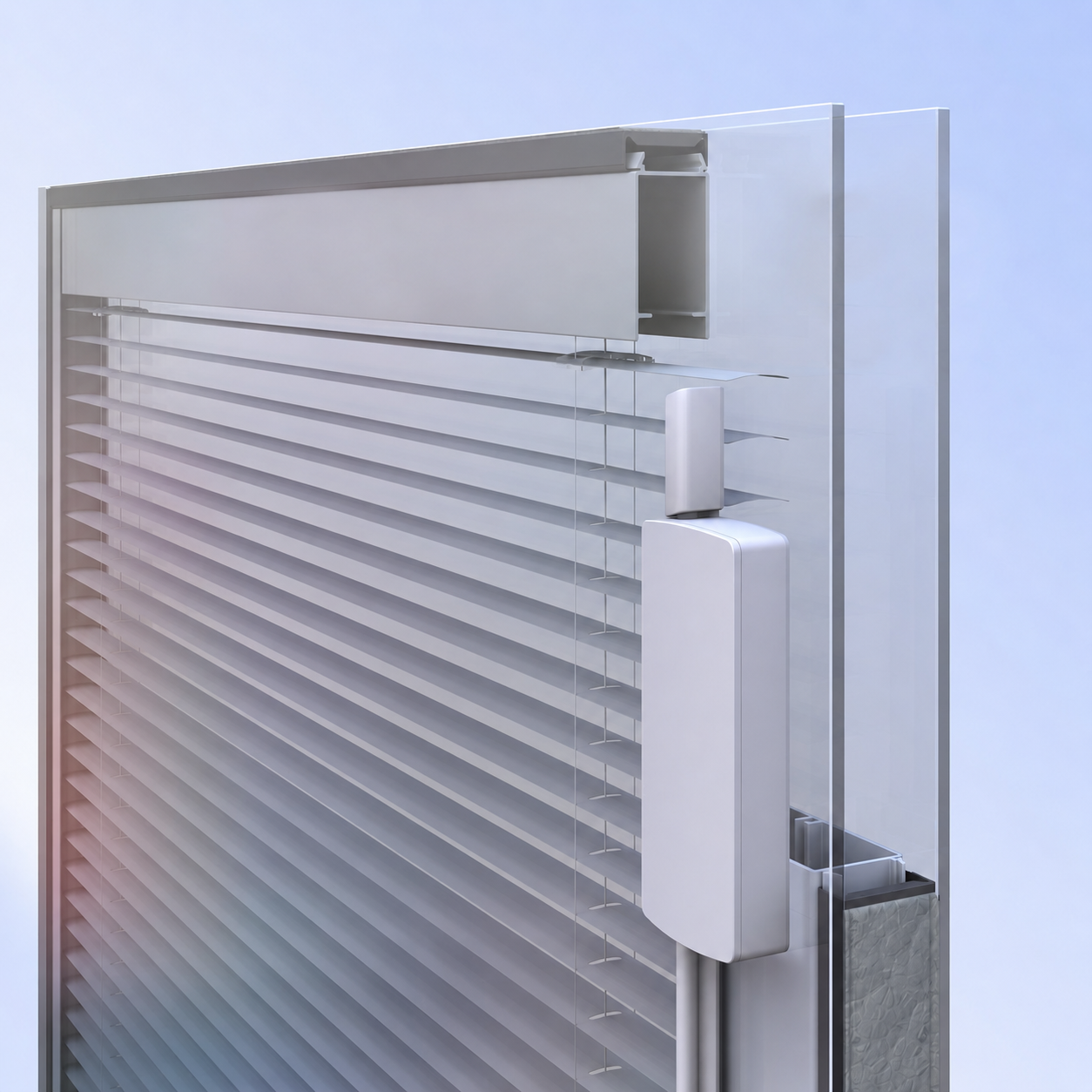 Built-in blind closeup detail